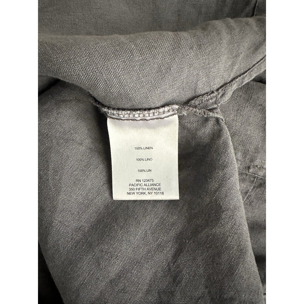 Ellen Tracy 100% Linen Top Size S Gray Gold Zip Tunic Tank - Picture 13 of 14